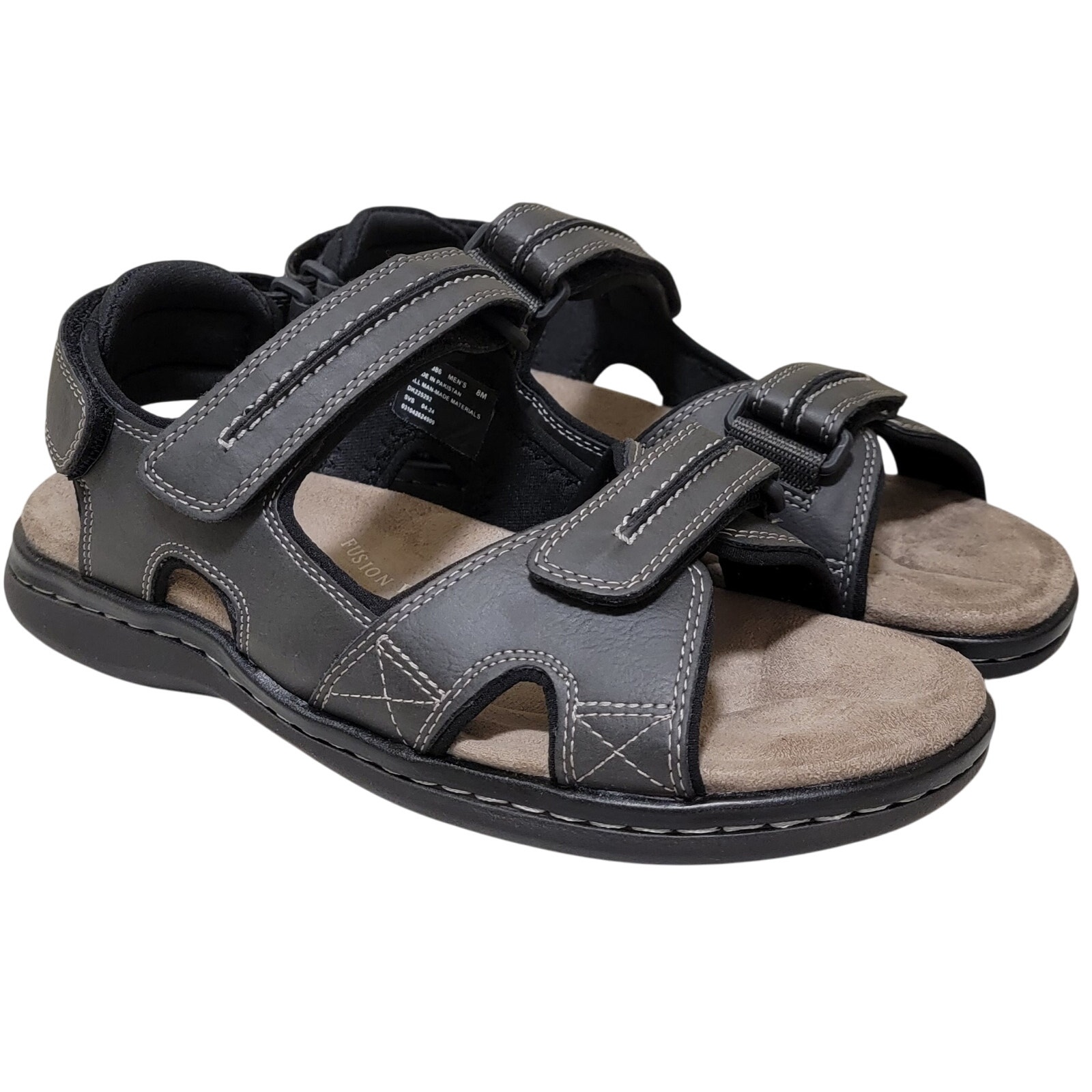 Dockers Men Slingback Sport River Sandals Newpage Size Us 10m Grey Faux Leather